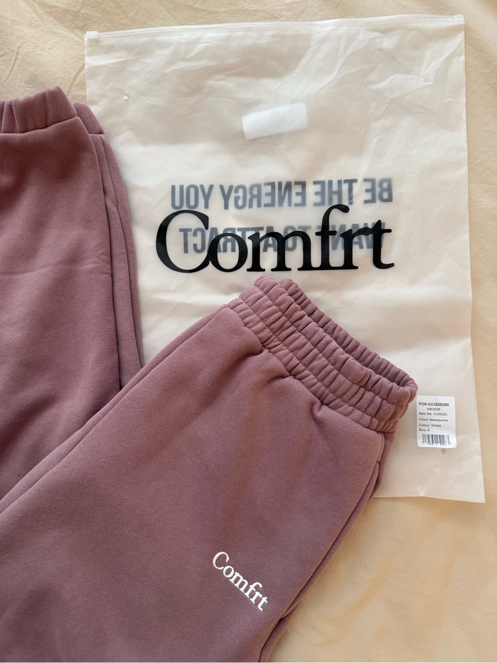 Comfrt Fleece Joggers in Orchid Size Small